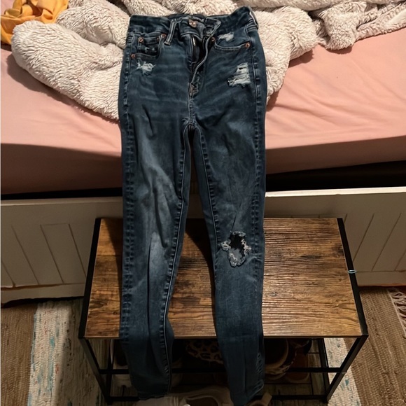 6 pair of American eagle jeans size 0-2 Size 1 kancan size 1 indigo rein jeans. - Picture 8 of 9
